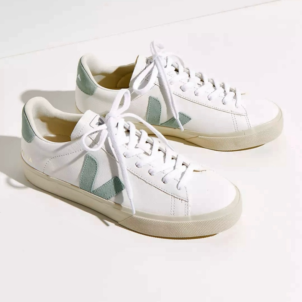 Veja Campo Sneakers White Leather / Green Suede